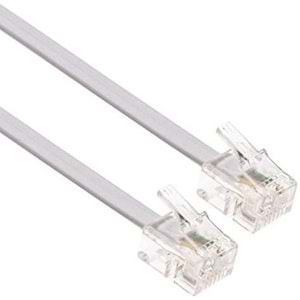 PrimeX PX-KKT03 2CX0.10mmx7 3 Metre ADSL RJ11 Telefon Kablosu Gri