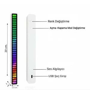 PrimeX PX-RGB08 RGB Ses Algılayıcı, Rgb Müzik Ses Ritim Işığı, Araba Ev Ses Led Ritim Şerit Işığı, Çoklu Mod RGB ses Algılayıcı