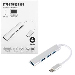 NBTech NB-TYP4 Macbook/Asus/Hp/Lenovo 4 Port Type-C USB3.0 Çoklayıcı