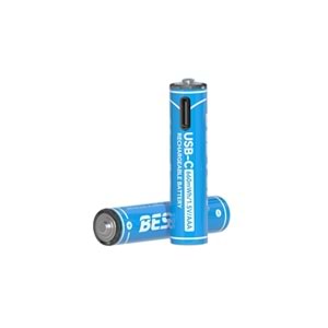 NBTech NB-TYPAAA Type C Girişli Şarj Edilebilir Pil, 2220Mah 2xAAA Şarj Edilebilir Pil