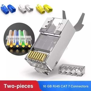 NBTech Nb-J7100M Cat7 Metal Konnektör Rj45 CAT7 Jack + Ayraç 100 lü Paket
