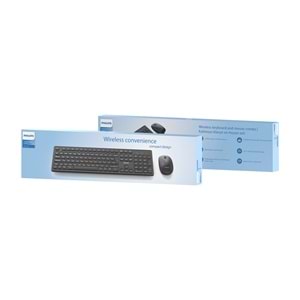 Philips SPT6318 Kablosuz Türkçe Q Klavye ve Mouse Seti - Siyah (Ergonomik ve Sessiz)