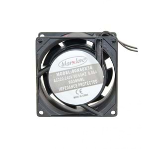 MARXLOW 80x80 38mm 220v 0.08A Metal Kasa Fan kutulu