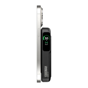 BIX TPB16 6’sı 1 Arada 10000mAh Manyetik OLED Ekranlı Kablosuz Powerbank Siyah
