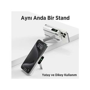 BIX TPB16 6’sı 1 Arada 10000mAh Manyetik OLED Ekranlı Kablosuz Powerbank