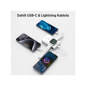 BIX TPB16 6’sı 1 Arada 10000mAh Manyetik OLED Ekranlı Kablosuz Powerbank