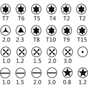 NBTech TRN-25 Deri kılıf Elektronikçi Tornavida Seti, Saatçi Tornavida Seti, Cep Telefonu Tornavida Seti, Bilgisayar Tamir Tornavida Seti, Mini Tornavida Seti 25'li