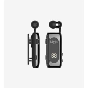 LinkTech V80 Smart Gri Makaralı Titreşimli Bluetooth Kulaklık, Göstergeli Bluetooth V5.2 Makaralı Kulaklık 20 Saat