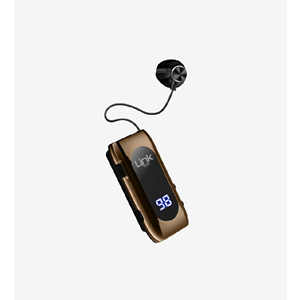 LinkTech V80 PRO Gold Makaralı Titreşimli Bluetooth Kulaklık, Göstergeli Bluetooth V5.2 Makaralı Kulaklık 20 Saat