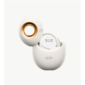 LinkTech X166 Cream Açık Kulak Tasarım AI Dijital Ekranlı Bluetooth 6.0 Kablosuz Kulaklık