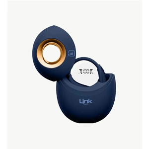 LinkTech X166 Dark Blue Açık Kulak Tasarım AI Dijital Ekranlı Bluetooth 6.0 Kablosuz Kulaklık