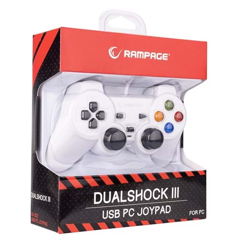 Rampage SG-302B PS3/PC Beyaz USB 1.8m Joypad