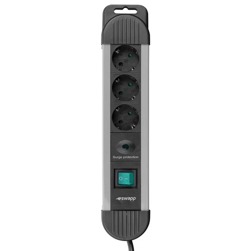 S-link SPGKS03 1.5M 3'lü 900 Joule Akım Korumalı Gri Grup Priz