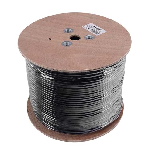 S-link SL-CAT609 305m 23AWG 0.57mm CCA Double Jack GRİ+Siyah CAT6 Kablo