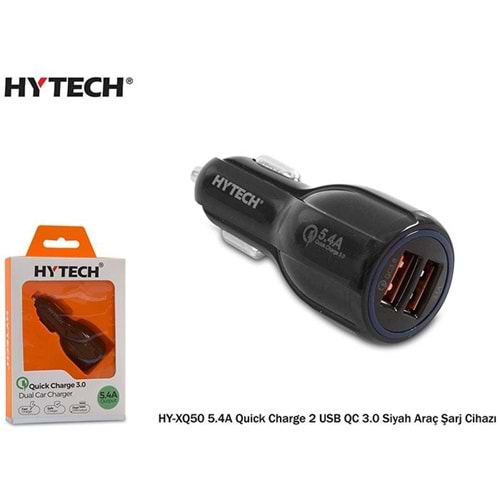 Hytech HY-XQ50 5.4A Quick Charge 2 USB QC 3.0 Siyah Araç Şarj Cihazı