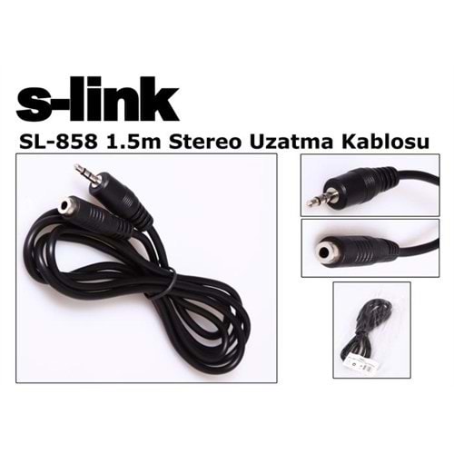 S-link SL-858 1.5m Stereo Uzatma Kablosu