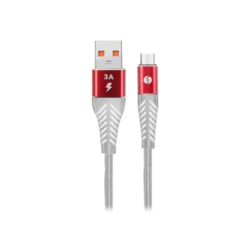 S-link Swapp SW-C565 1.2M 3A Micro Usb Kırmızı/Beyaz Şarj Kablosu