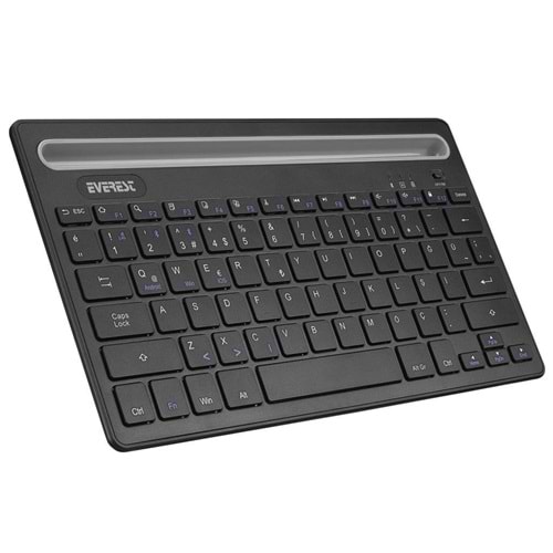 Everest KB-BT82 Siyah/Gümüş Bluetooth Ultra İnce+Şarjlı Q Mac/Win/Android/Ios Uyumlu Kablosuz klavye OUTLET