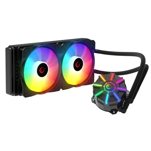 Rampage HELIOS C2 Siyah 240mm Rainbow RGB Sıvı İşlemci Soğutucu AM5 LGA1700