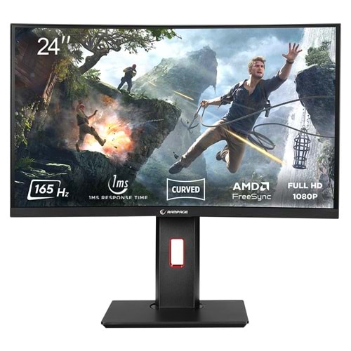 Rampage TRIANGLE TR24R165C 24 165Hz 1ms CSOT VA Full HD RGB Freesync HDR Pivot PC Curved Oyuncu Monitörü Outlet
