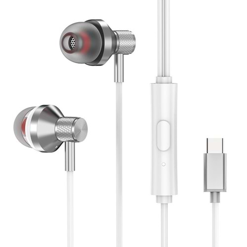 Snopy SN-BT22 Type C Telefon Uyumlu Beyaz Mikrofonlu Kulaklık