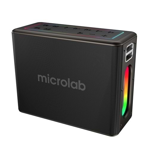 Microlab M60 Vega 15000mAh Batarya 10W*2 + 40W*2 100W 2 Wireless Mikrofonlu Siyah Gri Usb + Tf Kart + Bluetooth Powerban