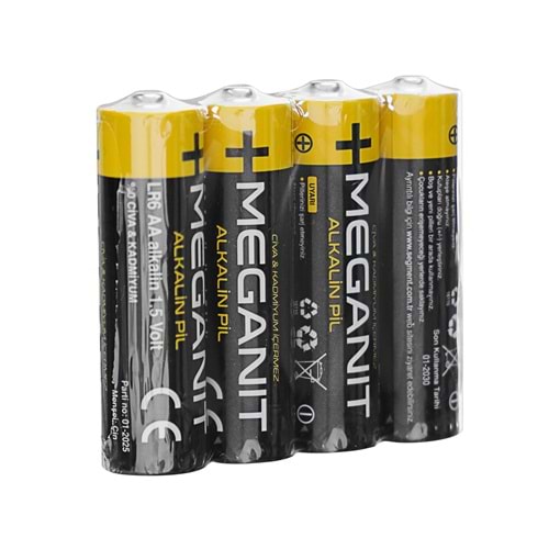 Meganit LR6 AA Kalın Kalem 4LÜ Pil