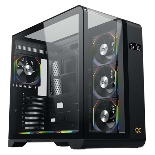 Xigmatek EN44274 PANO S Siyah 3 Taraf Temperli Cam 7x120mm ARGB Fan E-ATX Gaming Kasa OUTLET