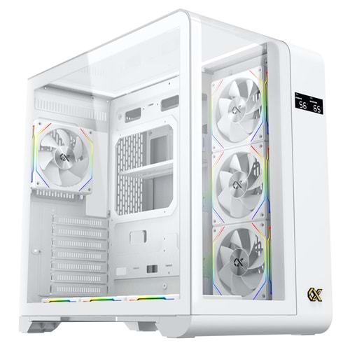Xigmatek EN44281 PANO S ARCTIC Beyaz 3 Taraf Temperli Cam 7x120mm ARGB Fan Type-C USB 3.0 E-ATX Gaming Kasa OUTLET