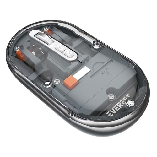 Everest SM-BT29 Glassy Usb Gri Transparan 2in1 Bluetooth ve 2.4GHz Kablosuz Mouse