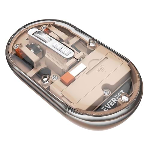 Everest SM-BT29 Glassy Rose Gold Transparan 2in1 Bluetooth ve 2.4GHz Kablosuz Mouse