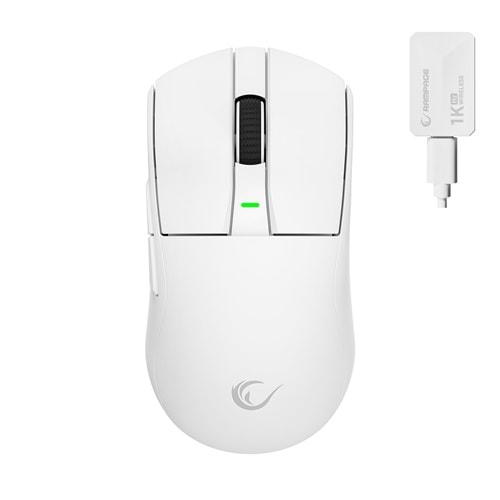 Rampage ZENITH BT+Wired+2.4G Beyaz Kablosuz PAW3395 NORDIC 52833 MCU Gaming Oyuncu Mouse