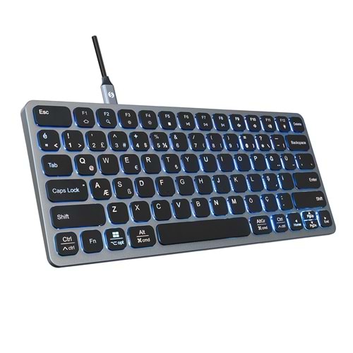 S-Link SW-K801 Siyah USB 8 in 1 USB Q Klavye 2*USB, HDMI, TYPE-C, AUX, TF ve SD Okuyuculu HUB Klavye