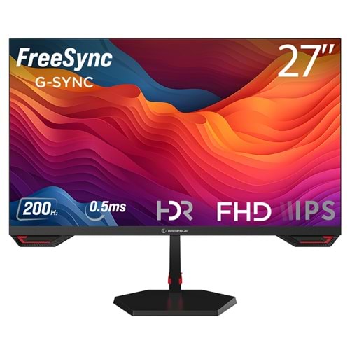 Rampage CRIMSON CR27R200 27 200Hz 0.5ms Fast IPS FHD Freesync/G-Sync PC Flat Oyuncu Monitörü