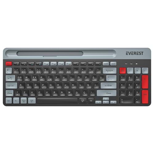 Everest KB-88 RUBY Siyah/Gri Bluetooth + 2.4G Kablosuz Q Klavye