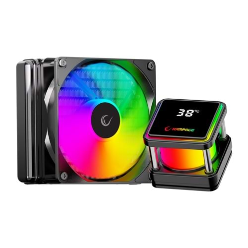 Rampage INFINITE V120 Siyah ARGB Intel LGA1700/AMD AM5 Uyumlu 120mm Sıvı Soğutmalı CPU Fan Outlet
