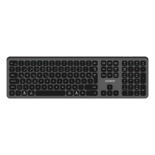 Everest KB-53 Gri/Siyah Bluetooth + 2.4G Kablosuz Q Klavye