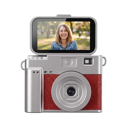 Everest ADK1983 Kahve 2K QHD 1.47 İnç Mini Retro Dijital Kamera