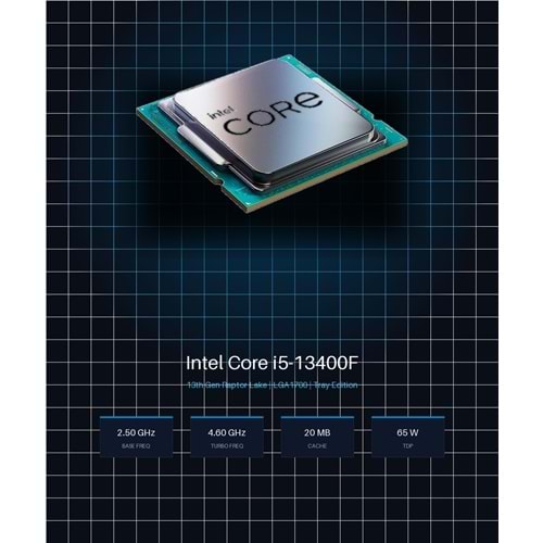 Intel Core i5-13400F Raptor Lake 2.5GHz LGA1700 20MB 65W Tray İşlemci