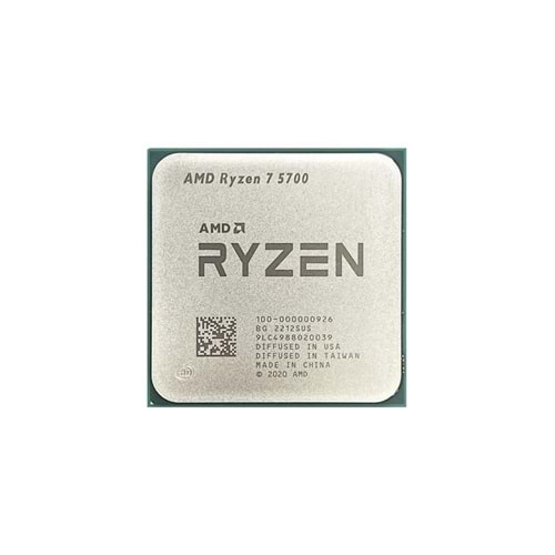 AMD RYZEN 7 5700 20MB 8çekirdekli VGA YOK AM4 65w Kutusuz+Fansız İşlemci