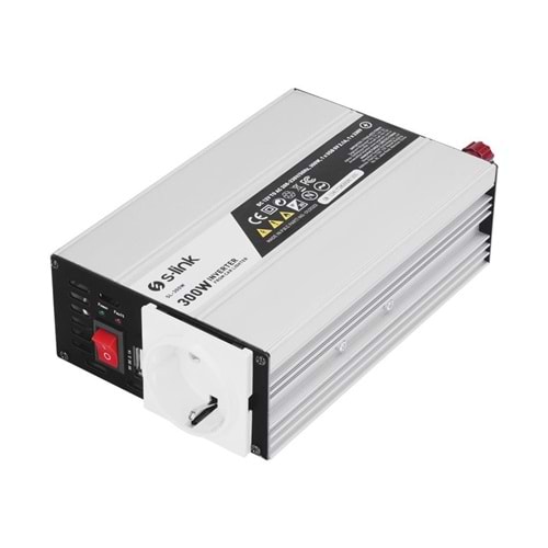 S-link SL-300W 300W DC12V-AC230V İnverter, Çakmaklık Girişini Ev Elektriğine Çevirir