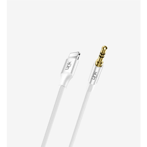 Linktech A587 1m Örgülü Lightning 3.5mm AUX Kablo