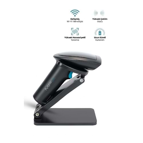NBTech MPIA Mpıa Bs-2 Kablosuz Siyah zemin 1d/2d Standlı Barkod & Karekod Okuyucu