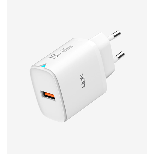 LinkTech C303 Beyaz Safe 18W USB-A Tip-C Kablolu Hızlı Şarj Cihazı, 18W Type C Şarj Cihazı