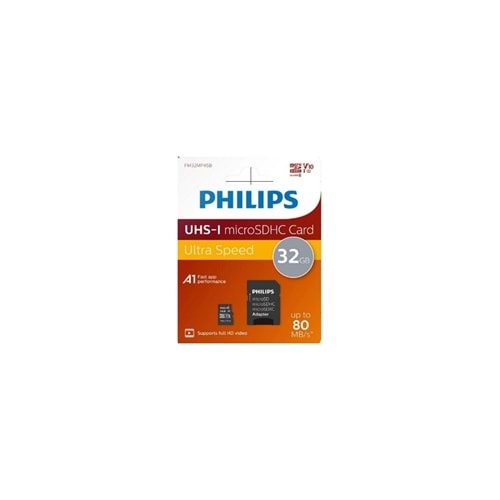 Philips 32GB Micro SDHC Hafıza Kartı Class 10 UHS-I U1 Adaptörlü Yüksek Hızlı