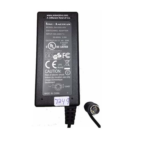 SINO-AMERICAN SA25-09U AC ADAPTER 12V 3.8A OVAL 4 pin Adaptör