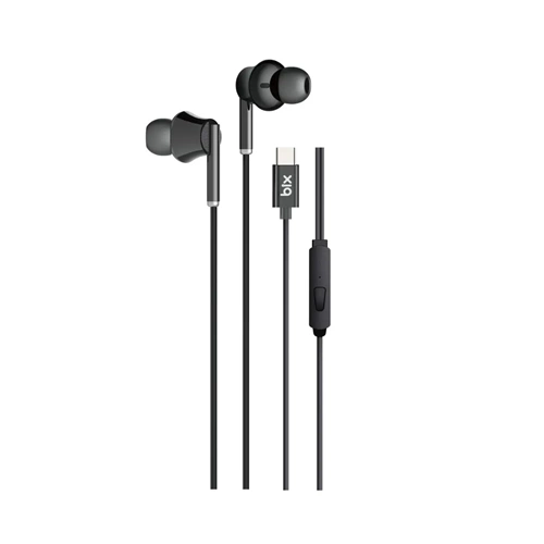 BİX HF01C Type-C 14mm Extra Bass Mikrofonlu Kulak İçi Kulaklık Siyah