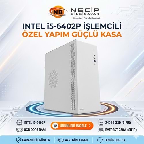 i5-6402P İşlemcili 8GB RAM 240GB SSD Everest K250 250W Mini PC Kasası