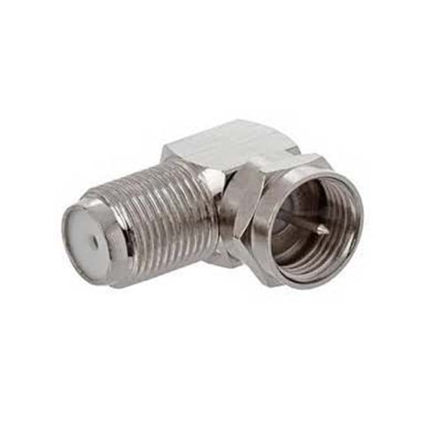 NBTech 90 Derece Çevirmeli FType / F Konnektör (RG6U kablolarıyla kullanım için) Nikel Kaplama (1 Adet)