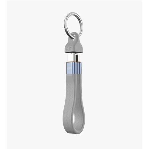 Linktech K623 Ultra Hızlı USB 4.0 Type-C to Type-C 240W Gri Anahtarlık Şarj ve Data Kablosu